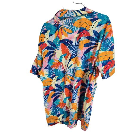 Old Navy Tropical Floral Print Button Down Top - Size Large L - Picture 2 of 4